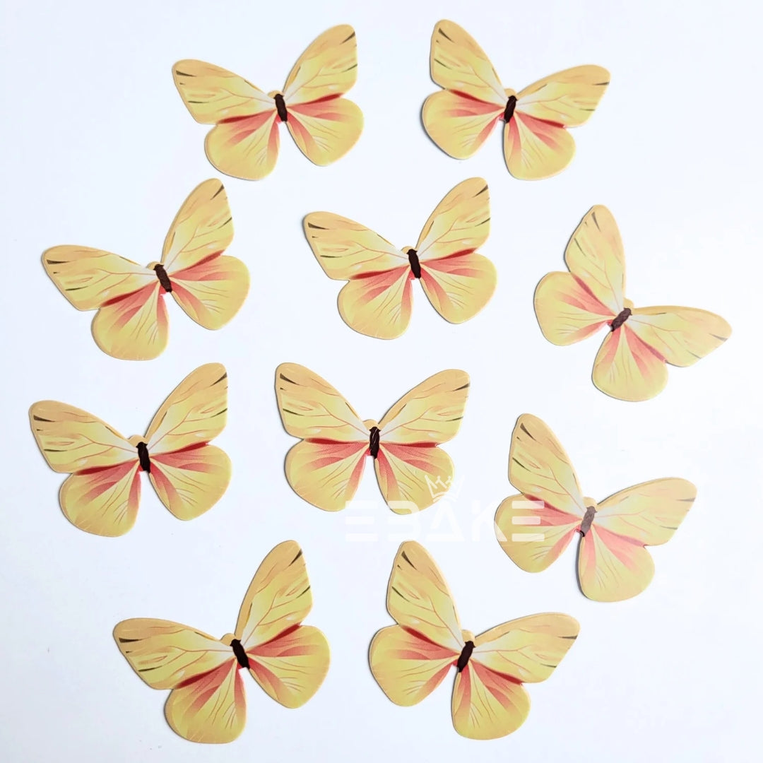 Paper Butterflies - Peach Yellow (Set of 10 Pieces)