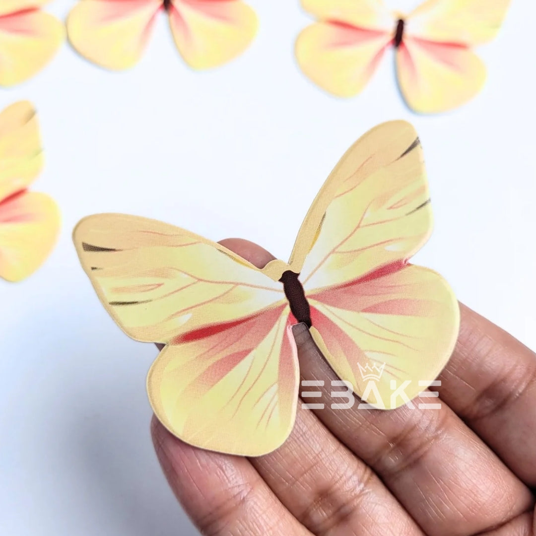 Paper Butterflies - Peach Yellow (Set of 10 Pieces)