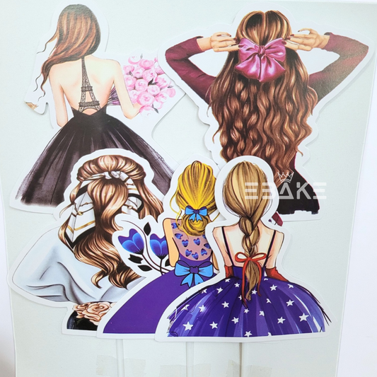 Backside Girl Theme Paper Topper (Set of 5)