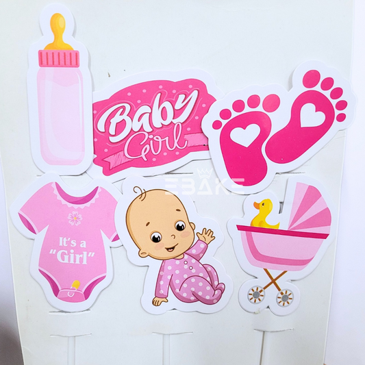 Baby Girl Paper Theme Topper