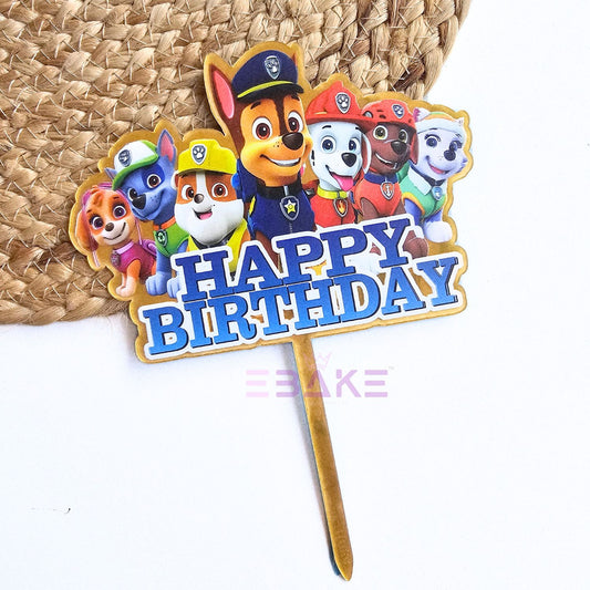 Paw Petrol Printed Acrylic Cake Topper