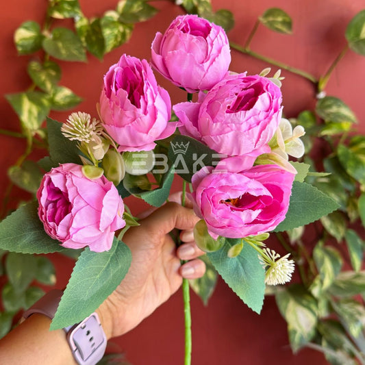 A1234 Blush Pink Peony Bunch With Fillers (5 Peonies)