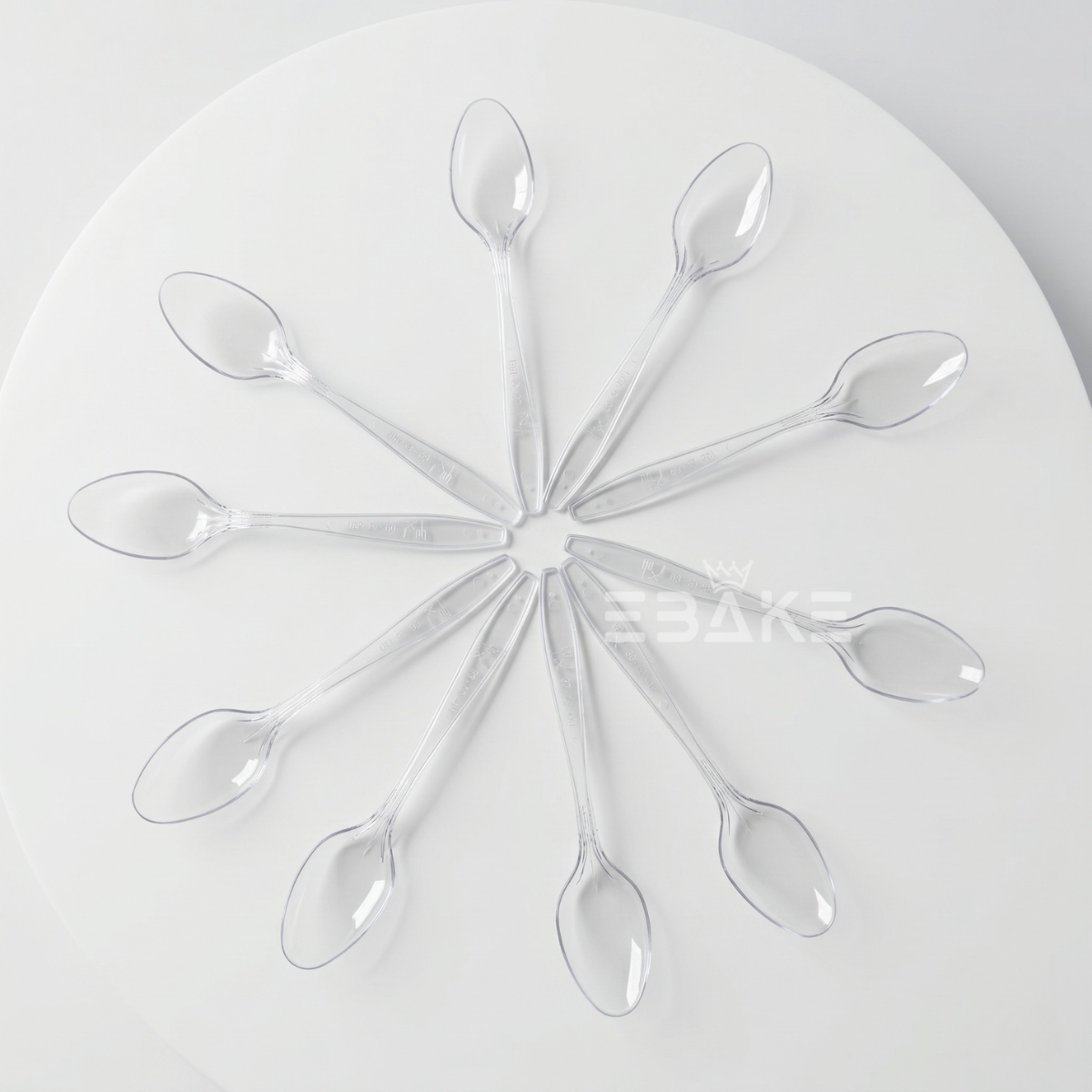 Plastic Spoons / Disposable Transparent Dessert Spoons (Set of 10)