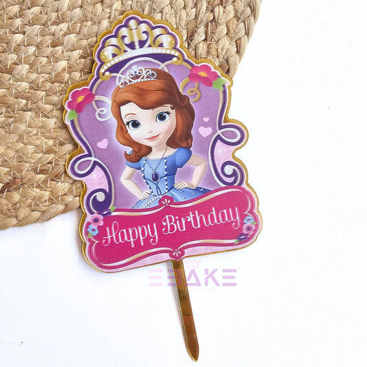 Sofia Printed Acrylic Cake Topper