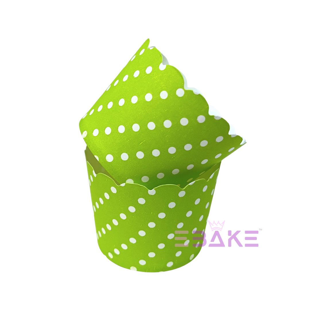 Printed Paper Muffin Cup - Set Of 50 Pieces (Green)