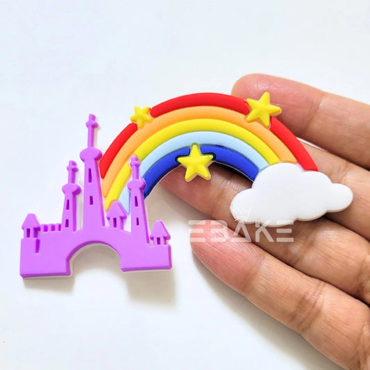 Rainbow Cake Topper (Small) With Stick