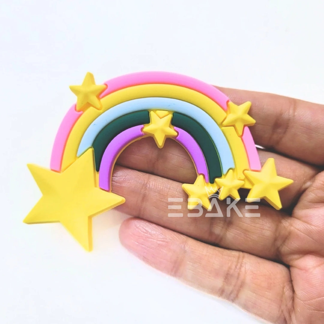 Rainbow Cake Topper (Small) With Stick