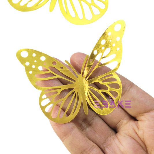 Reversible Paper Butterflies Gold (Set Of 12 Pieces)