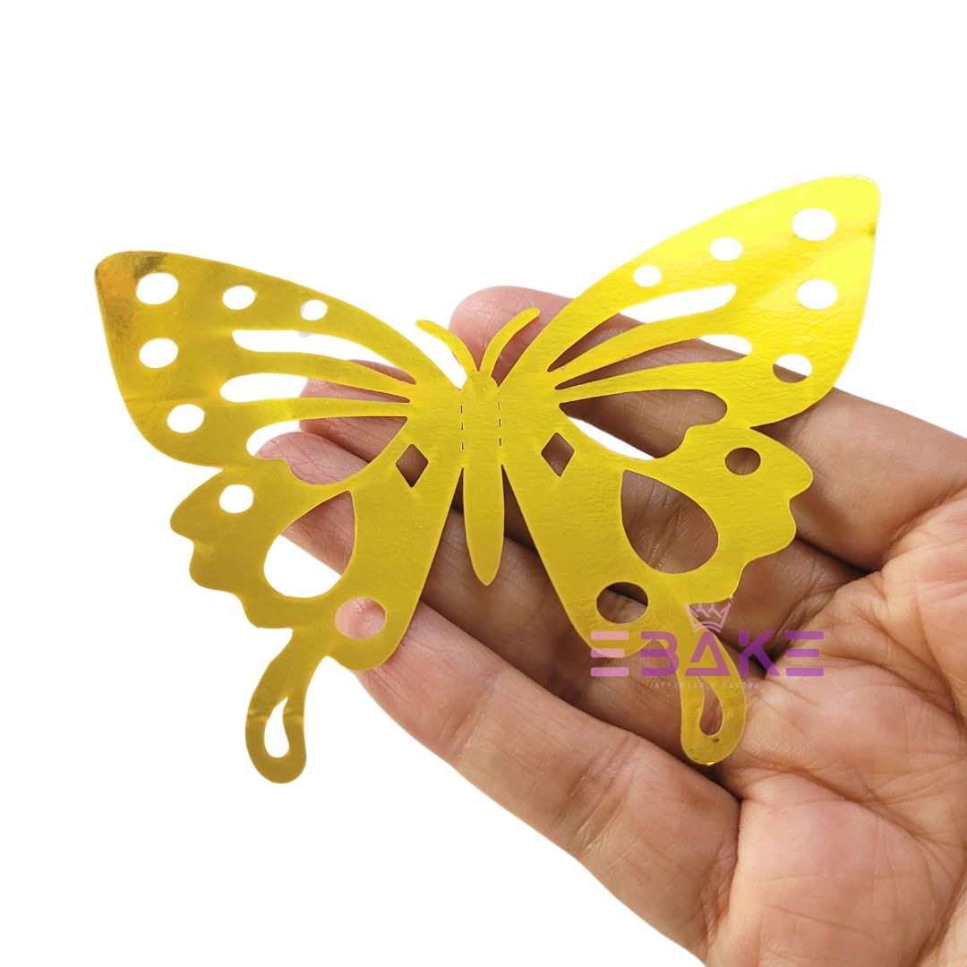 Reversible Paper Butterflies Gold (Set Of 12 Pieces)