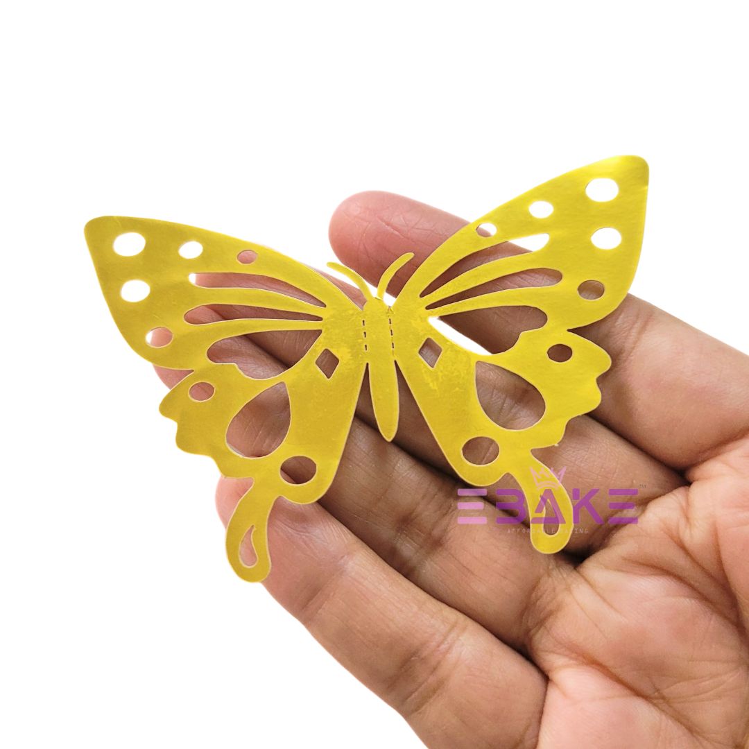 Reversible Paper Butterflies Gold (Set Of 12 Pieces)