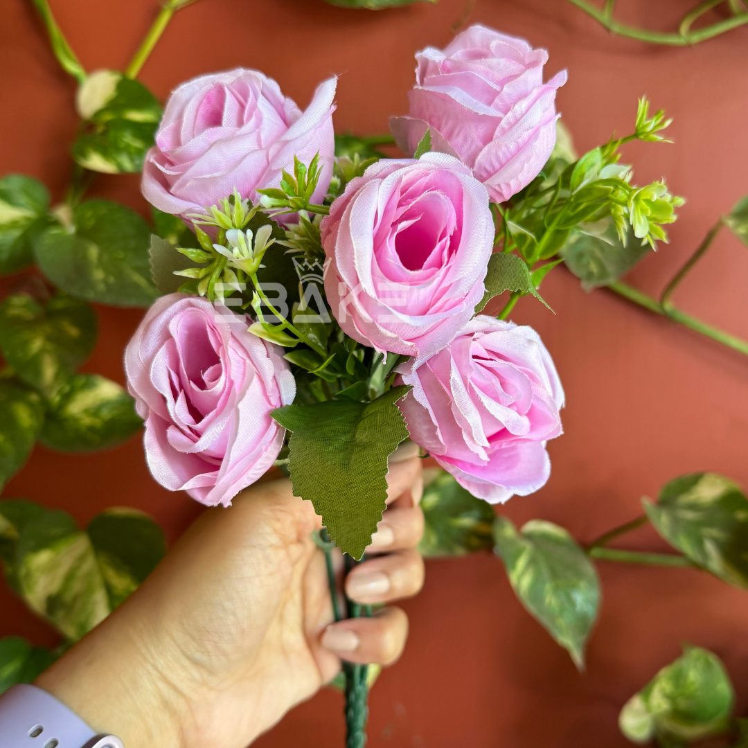 A1223 Pink Rose Bunch (5 Roses With Fillers)