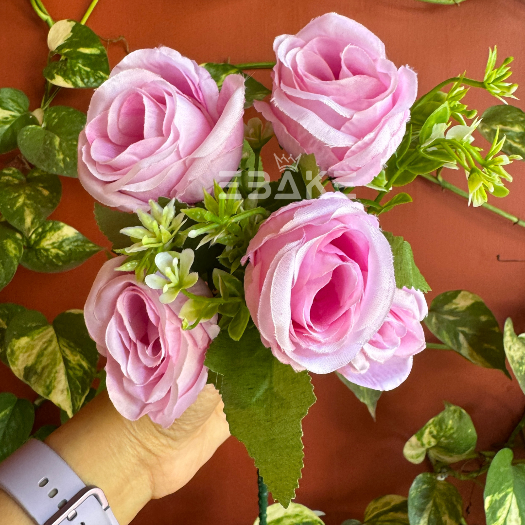 A1223 Pink Rose Bunch (5 Roses With Fillers)