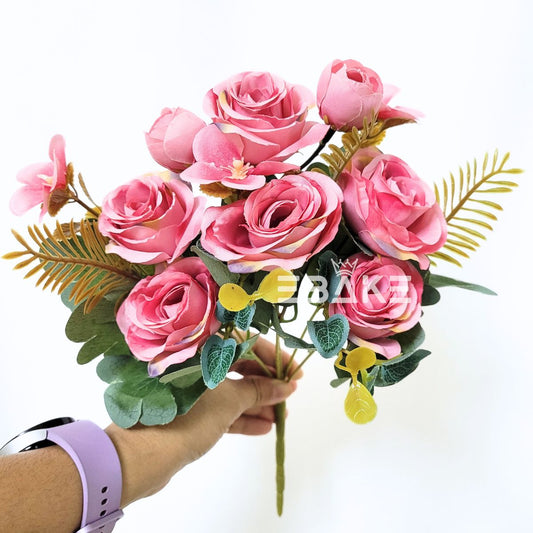 A1615 Pink Rose Bunch With Buds & Fillers