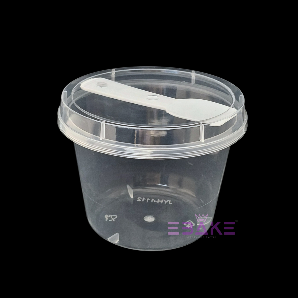Round PET Plastic Disposable Clear Container With Lid & Spoon For Desserts