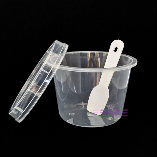 Round PET Plastic Disposable Clear Container With Lid & Spoon For Desserts