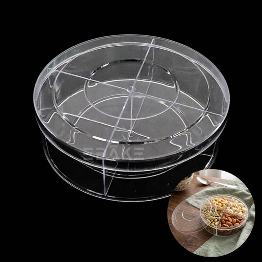 800ml Acrylic Dessert Box With Partition / Cake Tub With 4 Cavity