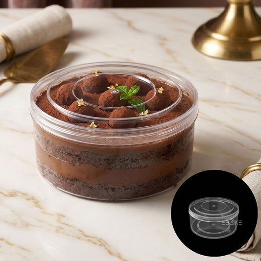 500ml Round Acrylic Dessert Box / Cake Tub With Lid