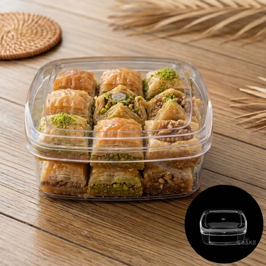 200ml Square Acrylic Dessert Box / Cake Tub With Lid