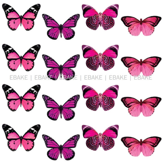 Edible Wafer Butterflies - B07 (38 Pieces)