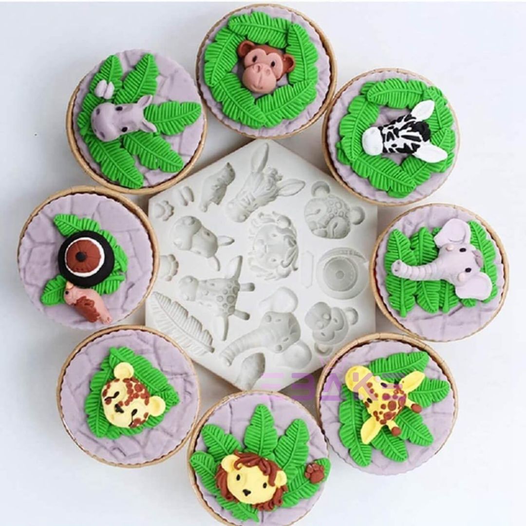 Jungle Safari Animal Silicone Fondant Mould Jungle Theme