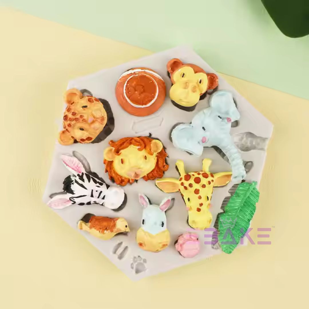 Jungle Safari Animal Silicone Fondant Mould Jungle Theme