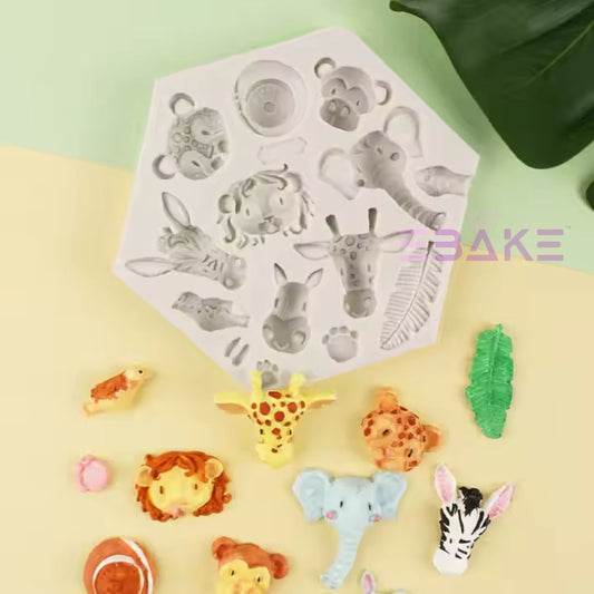 Jungle Safari Animal Silicone Fondant Mould Jungle Theme