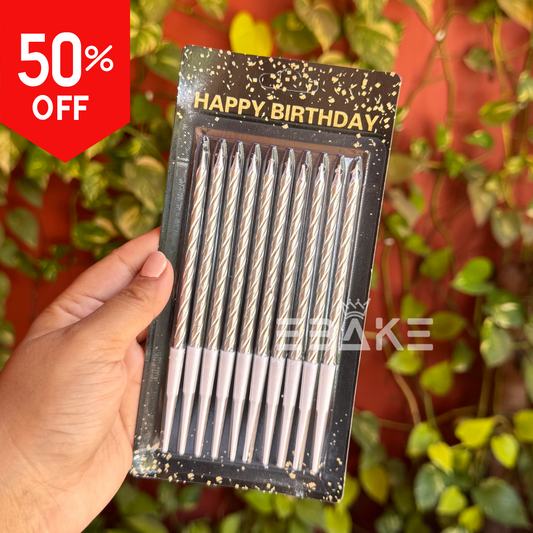 Silver Metallic Twist Candles