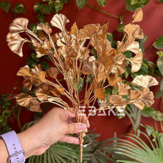 Small Ginkgo Leaf Bunch Golden A1209