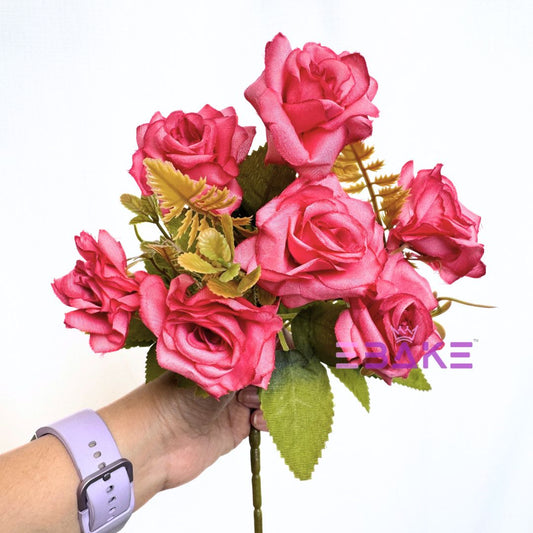 A1251 Coral Pink Rose Bunch (7 Roses With Fillers)