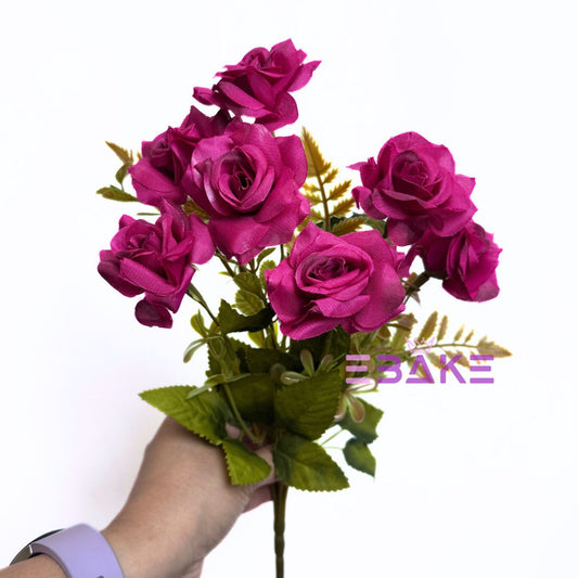 A1249 Magenta Rose Bunch (7 Roses With Fillers)