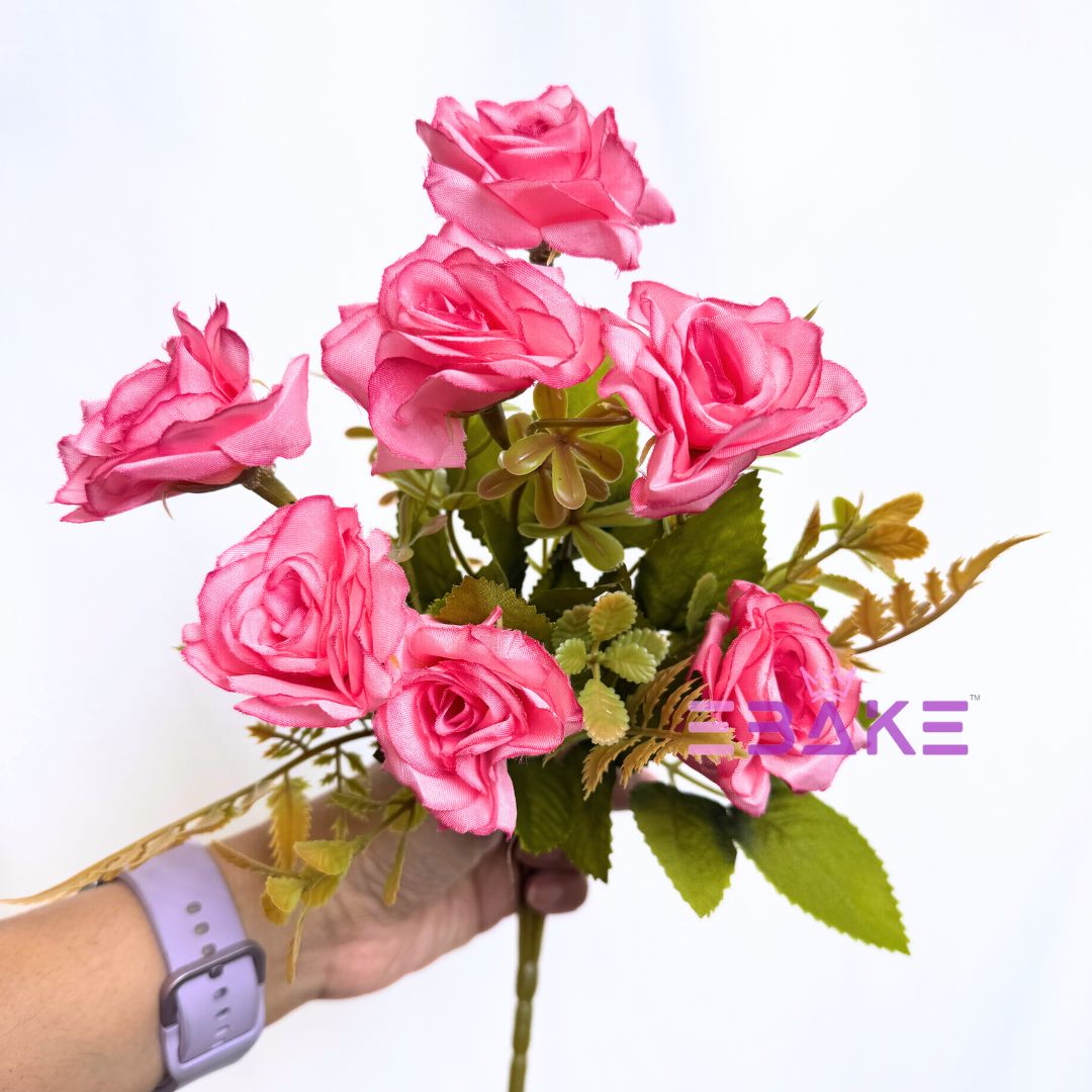 A1250 Pink Rose Bunch (7 Roses With Fillers)