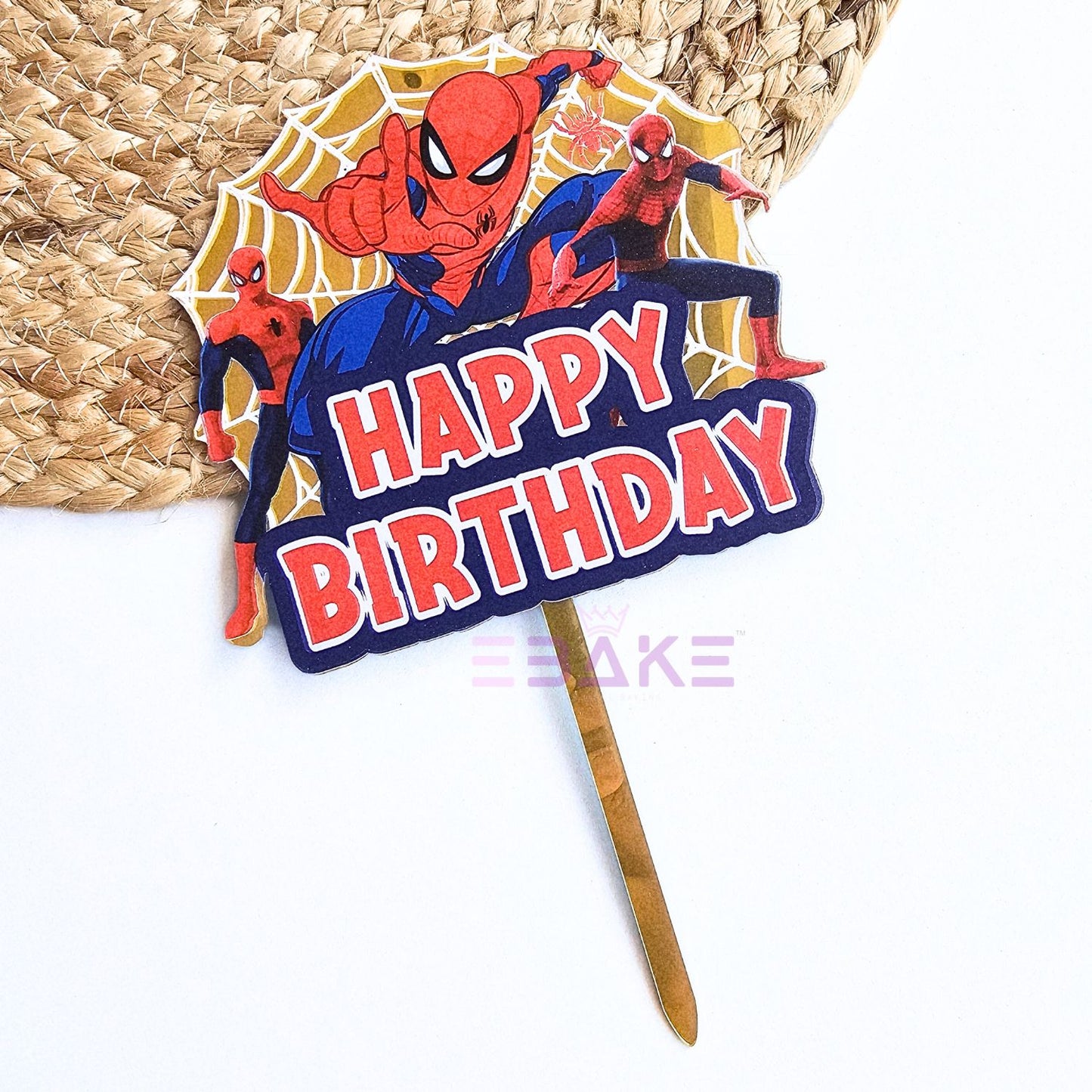 Spiderman Printed Acrylic Cake Topper