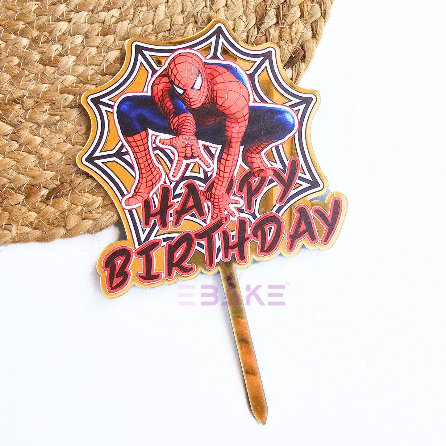 Spiderman Printed Acrylic Cake Topper