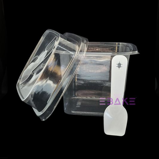 Vertical Square PET Plastic Disposable Clear Container With Lid & Spoon For Desserts