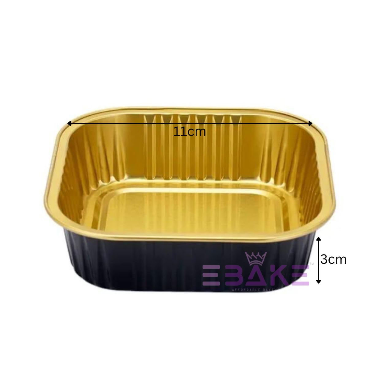 Aluminium  Foil Square Baking Cup With Lid (Black)