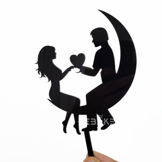 Couple Cake Topper Black