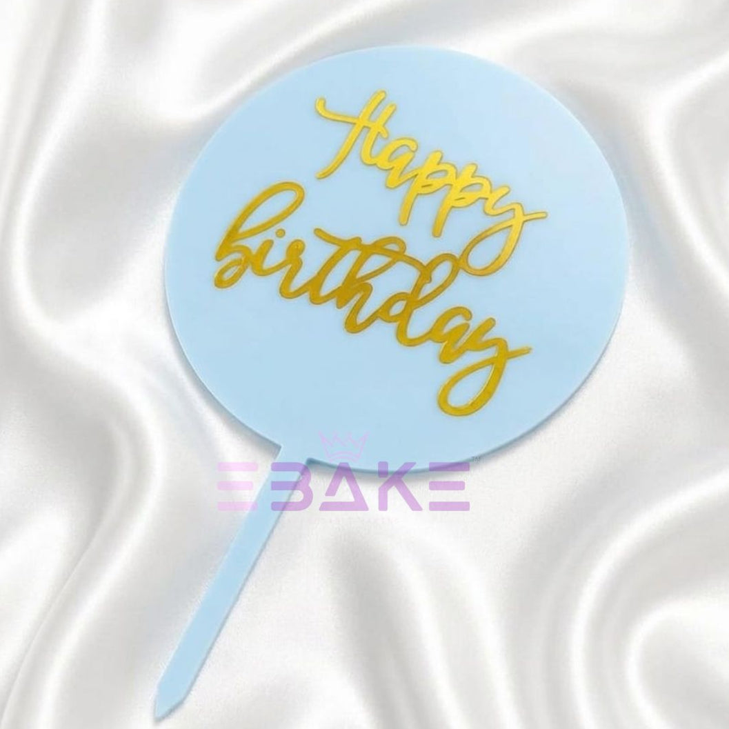 Happy Birthday Acrylic Cake Topper