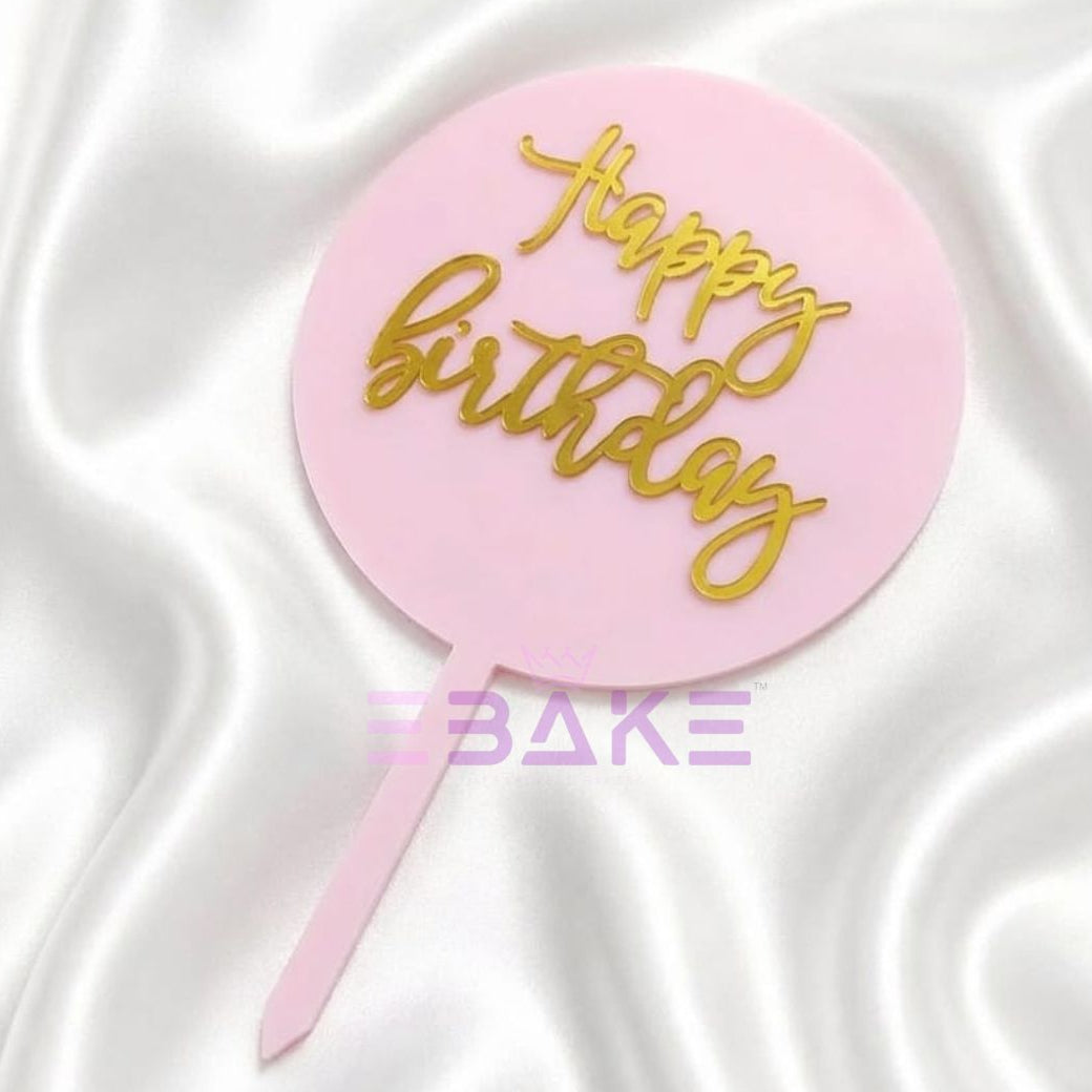 Happy Birthday Acrylic Cake Topper