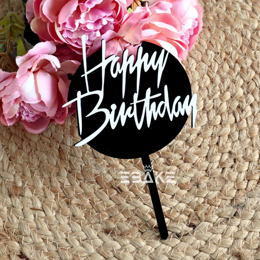Happy Birthday Double Color Cake Topper