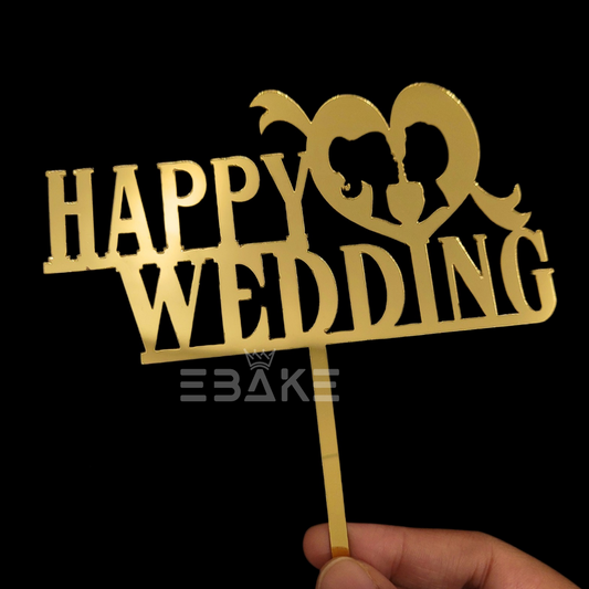 Happy Wedding Cake Topper