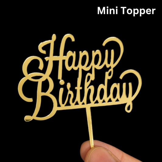 Happy Birthday Mini Topper Golden