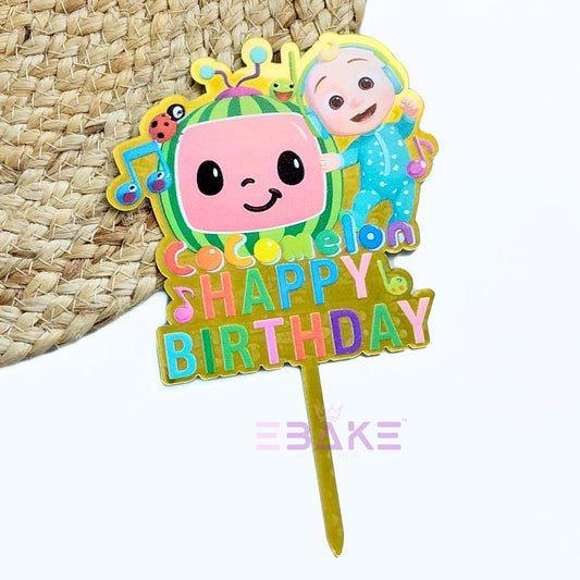 Cocomelon Printed Acrylic Cake Topper