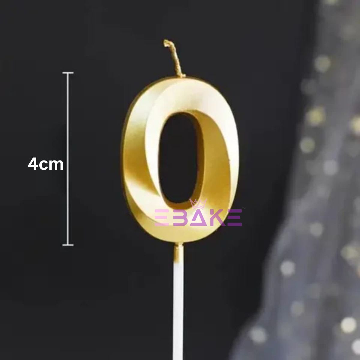 Small Number Candles Golden Metallic - (Single Piece)