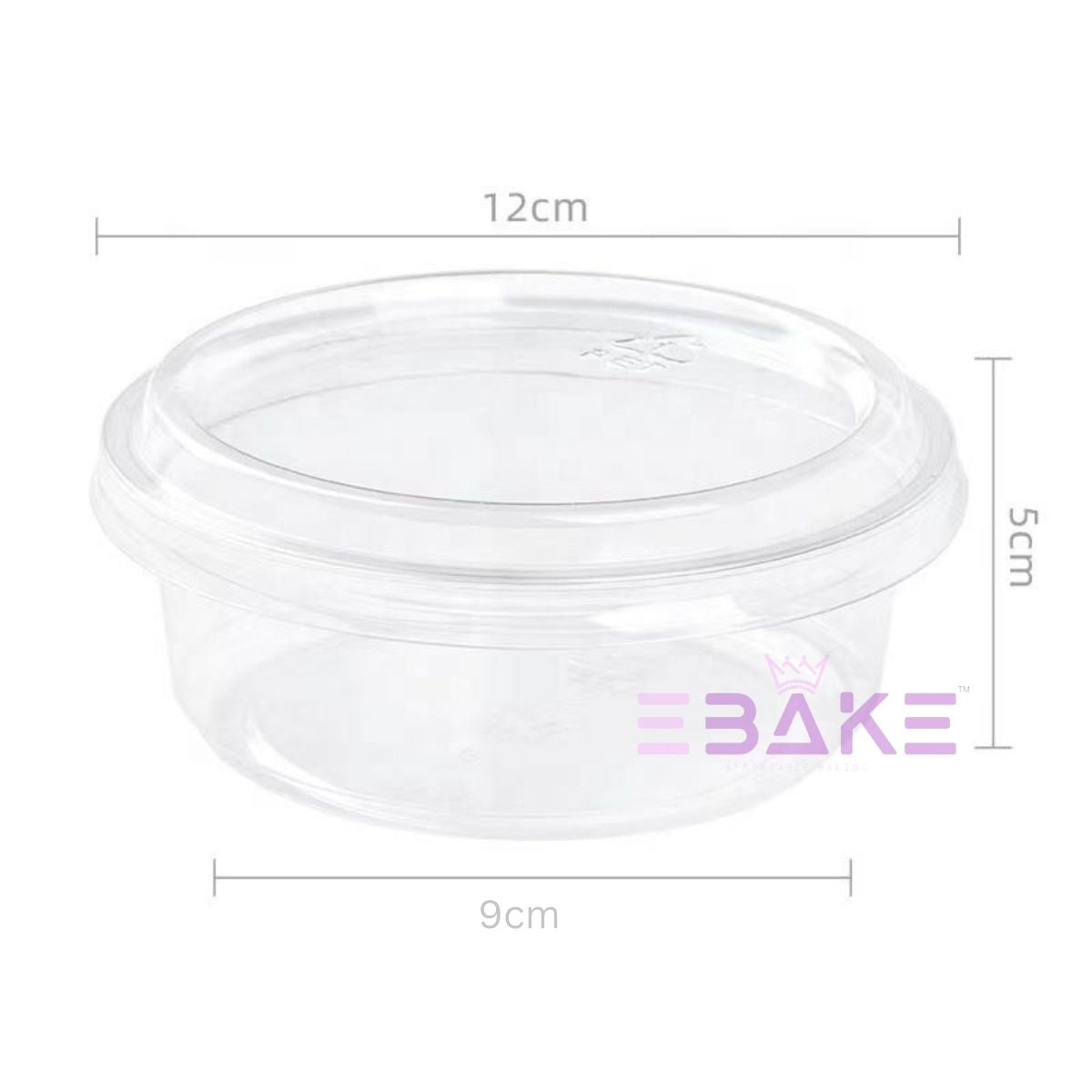 Round PET Plastic Disposable Clear Container With Lid For Desserts
