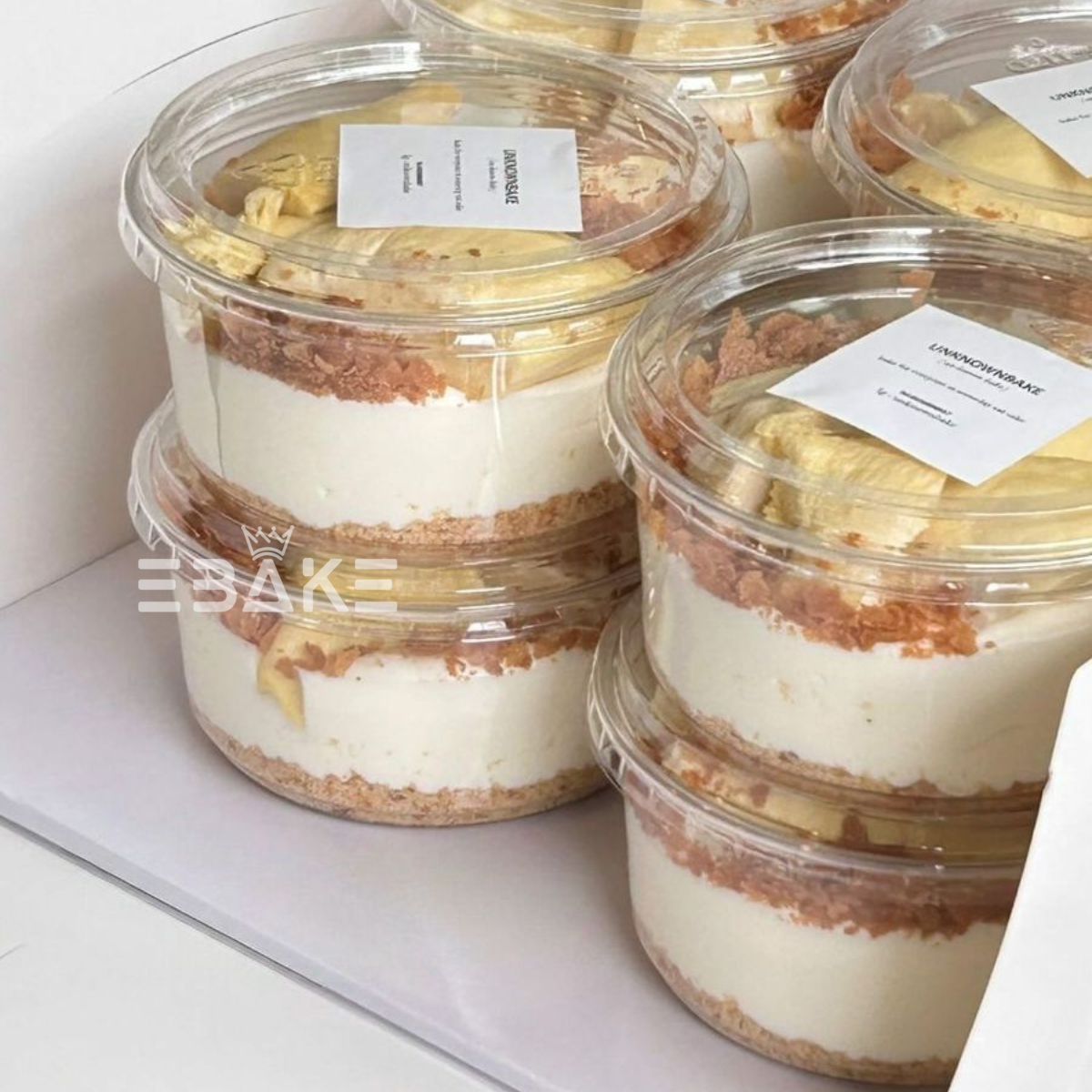 Round PET Plastic Disposable Clear Container With Lid For Desserts