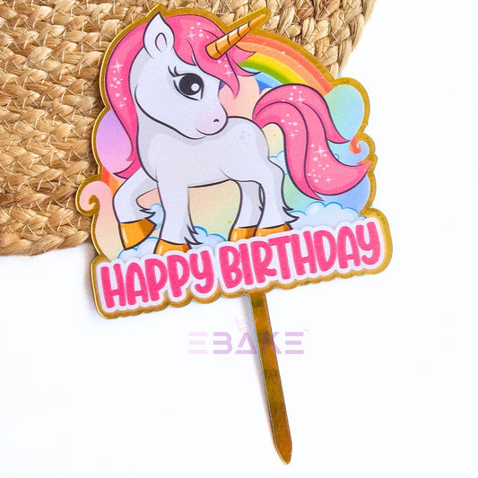 Unicorn Printed Acrylic Cake Topper