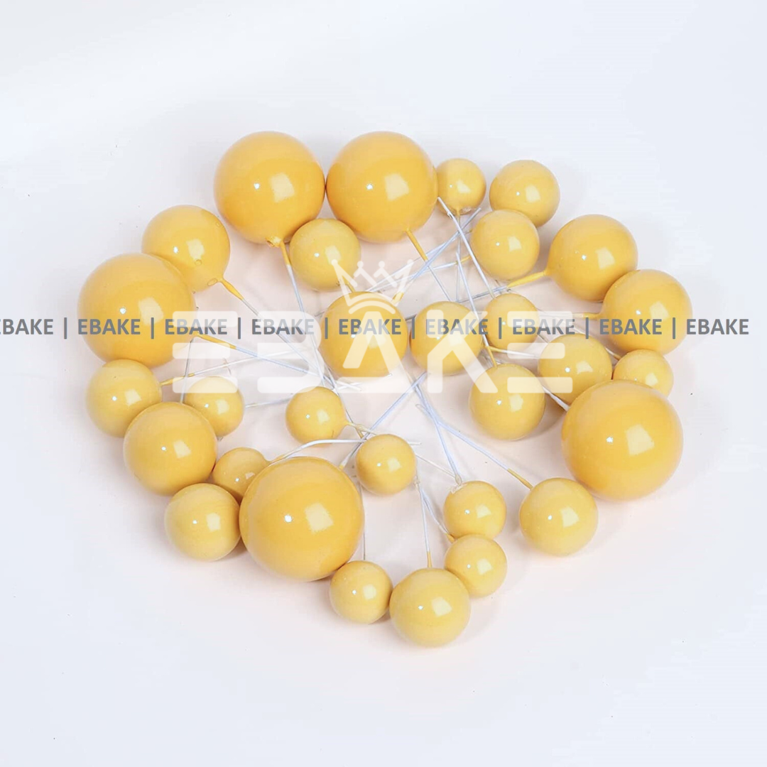 Yellow Faux Balls - Set Of 20 Pieces