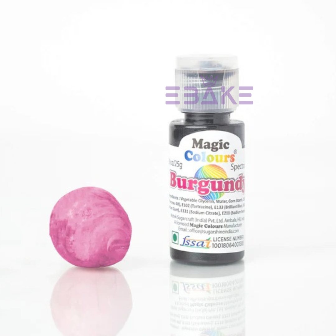 Magic Colours Burgundy Edible Gel Colour - 25g Bottle