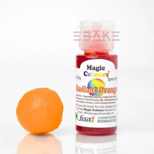 Magic Colours Radiant Orange Edible Gel Colour - 25g Bottle