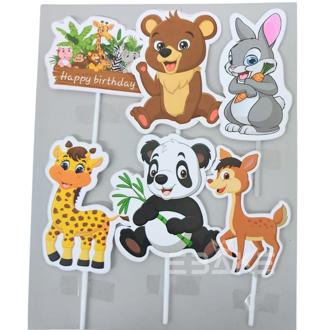 Jungle Theme Paper Topper (Set of 6) Assorted